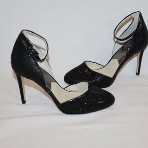 NEW MICHAEL KORS BLACK GLITTER CLOSED TOE PUMP SANDALS‎ 6.5